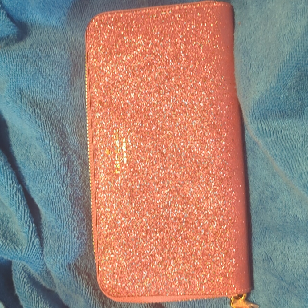 EUC Kate Spade Pink Glitter Continental Wallet